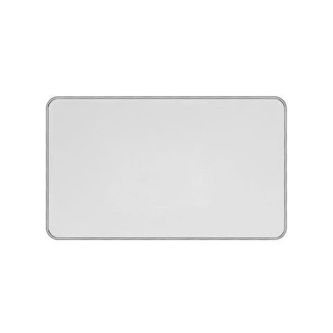 Screwless Fusion White Metal Plate with Chrome Edge Double Blank Plate - SE Home