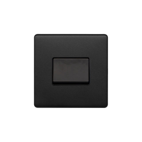 Screwless Matt Black 10A 1 Gang 1 Way 3-Pole Fan Isolator - SE Home