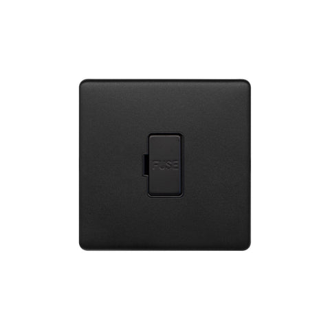 Screwless Matt Black 13A Unswitched Fused Connection Unit (FCU) - SE Home