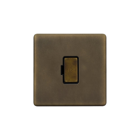 Screwless Vintage Brass 13A Double Pole Unswitched Fused Spur Unit (FCU) - SE Home