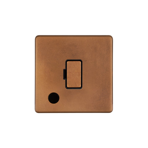 Screwless Antique Copper 13A Unswitched Fused Connection Unit (FCU) Flex Outlet