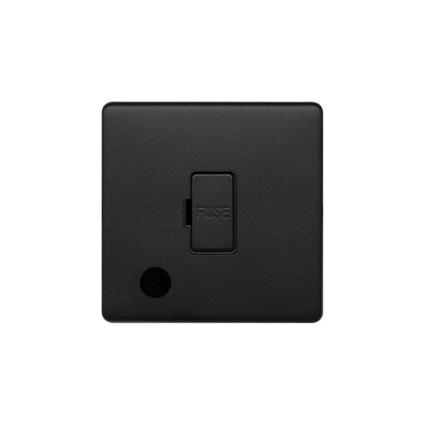 Screwless Matt Black 13A Unswitched Flex Outlet  