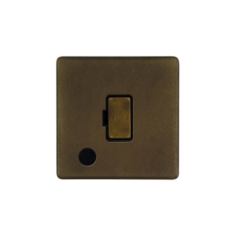 Screwless Vintage Brass 13A Unswitched Fused Spur Unit (FCU) Flex Outlet - SE Home
