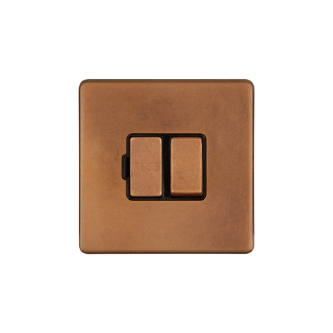 Screwless Antique Copper 13A Double Pole Switched Fused Connection Unit (FCU) - SE Home