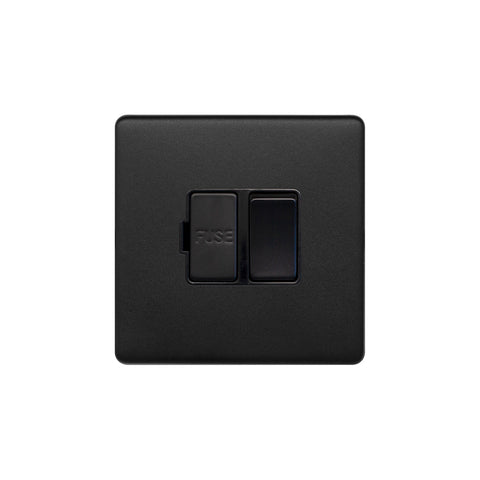 Screwless Matt Black 13A Switched Fused Connection Unit (FCU) - SE Home
