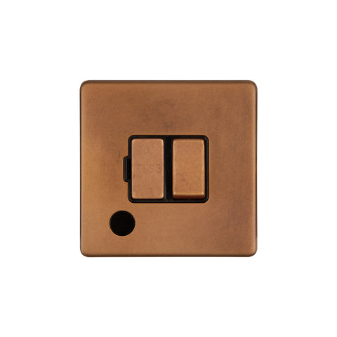Screwless Antique Copper 13A Switched Fused Connection Unit (FCU) Flex Outlet - SE Home