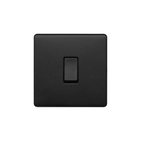 Screwless Matt Black 45A 1 Gang Double Pole Switch - SE Home