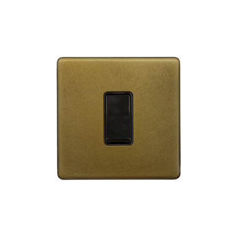 Screwless Old Brass 45A 1 Gang Double Pole Switch, Single Plate - SE Home