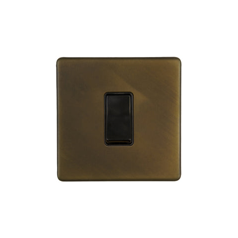 Screwless Vintage Brass 45A 1 Gang Double Pole Switch Single Plate - SE Home