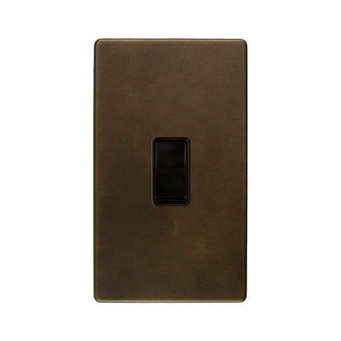Screwless Vintage Brass 45A 1 Gang Double Pole Switch Large Plate - SE Home