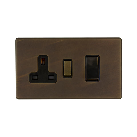 Screwless Vintage Brass Screwless 45A Cooker control - SE Home