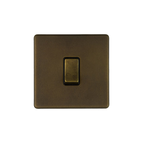 Screwless Vintage Brass 10A 1 Gang 2 Way Light Switch