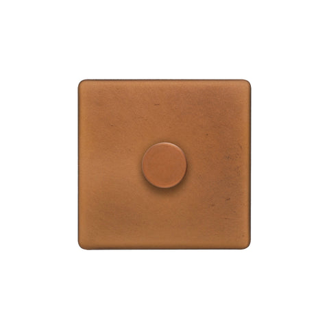 Screwless Antique Copper 1 Gang 2 Way Intelligent Trailing Dimmer Switch 150W LED (150w Halogen/Incandescent) - SE Home