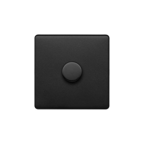 Screwless Matt Black 1 Gang 2 Way Intelligent Trailing Dimmer Light Switch