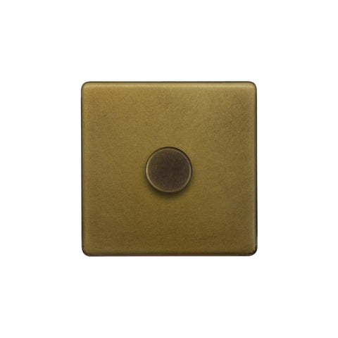 Screwless Old Brass 1 Gang 400W LED Dimmer Light Switch - SE Home