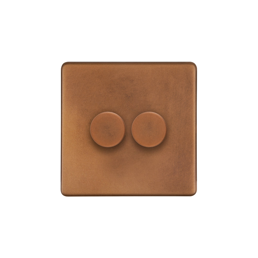 Antique Brass 4 Gang 2 Way 400W Trailing Edge Dimmer