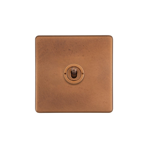 Screwless Antique Copper 1 Gang Intermediate Toggle Light Switch - SE Home