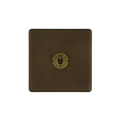 Screwless Vintage Brass 1 Gang Intermediate Toggle Light Switch - SE Home