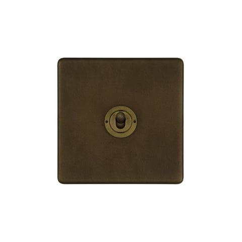 Screwless Vintage Brass 1 Gang Retractive Toggle Light Switch - SE Home
