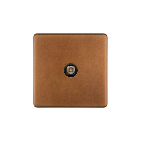 Screwless Antique Copper 1 Gang Satellite Socket - SE Home