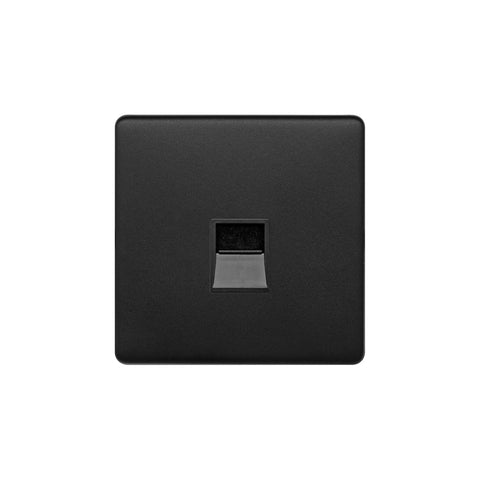 Screwless Matt Black 1 Gang Telephone Master Socket,BT - SE Home