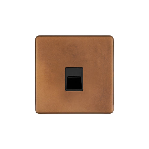 Screwless Antique Copper 1 Gang Telephone Secondary (Slave) BT Socket - SE Home