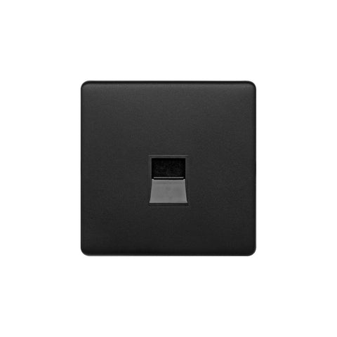 Screwless Matt Black 1 Gang Telephone Secondary (Slave) Socket,BT - SE Home