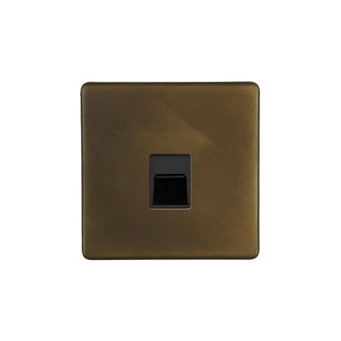 Screwless Vintage Brass 1 Gang Telephone Secondary (Slave) Socket,BT - SE Home