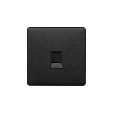 Screwless Matt Black 1 Gang Data Socket RJ45 Ethernet Cat5/6 - SE Home
