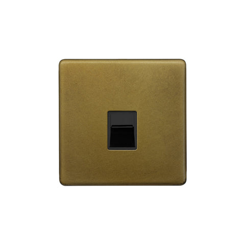 Screwless Old Brass 1 Gang Data Socket RJ45 Ethernet Cat5/Cat6 - SE Home