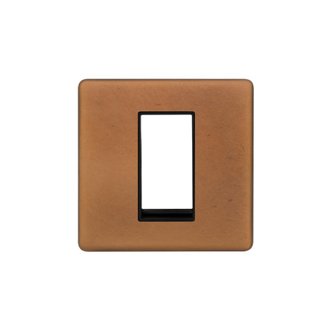 Screwless Antique Copper 1 x25mm EM-Euro Module Faceplate - SE Home