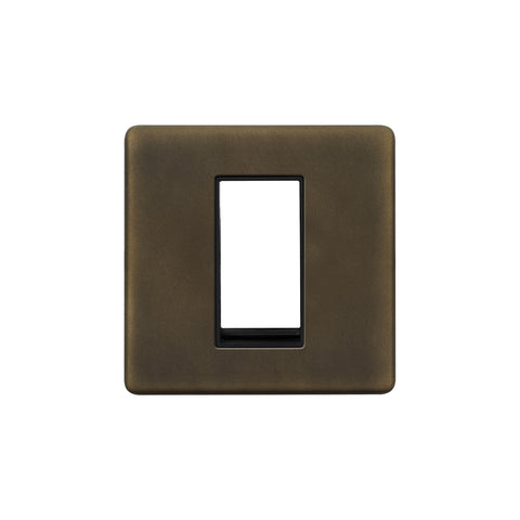 Screwless Vintage Brass 1 x25mm EM-Euro Module Faceplate - SE Home