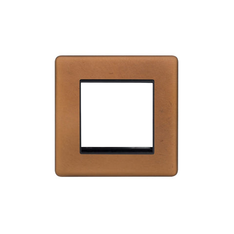 Screwless Antique Copper 2 x25mm EM-Euro Module Faceplate - SE Home