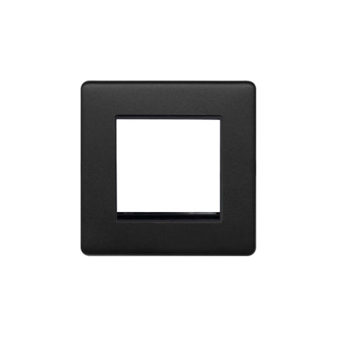 Screwless Matt Black 2 x25mm EM-Euro Module Faceplate - SE Home