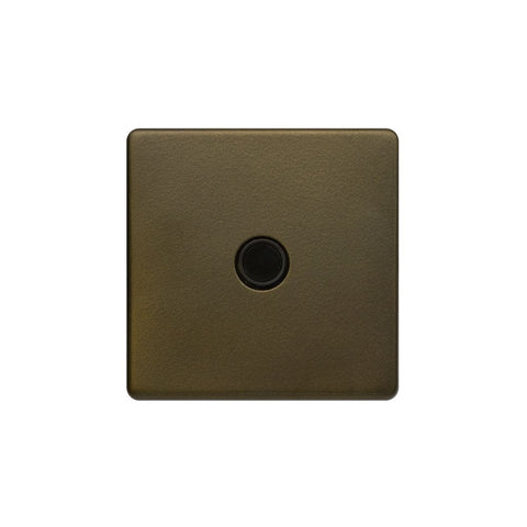 Screwless Bronze and Brushed Brass - Black Trim Screwless Fusion Bronze & Brushed Brass 2 Gang Euro Floor Plate