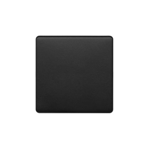 Screwless Matt Black 1 Gang Blanking Plate - SE Home