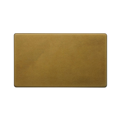 Screwless Old Brass metal Double Blanking Plate - SE Home