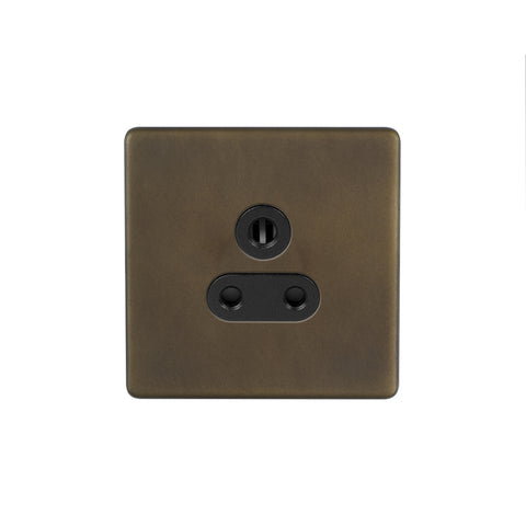 Screwless Vintage Brass Screwless 5 Amp Plug Socket Unswitched - SE Home