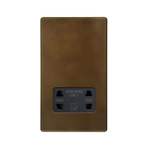 Screwless Vintage Brass 1 Gang Shaver Socket - SE Home
