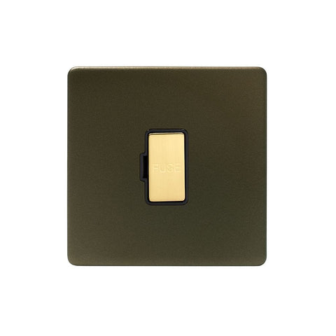 Screwless Fusion Bronze & Brushed Brass 13A Unswitched Fuse Black Trim - SE Home