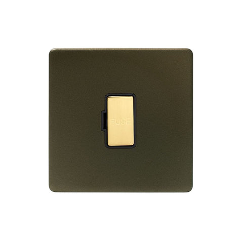 Screwless Bronze and Brushed Brass - Black Trim Screwless Fusion Bronze & Brushed Brass 13A Unswitched Fuse Black Trim