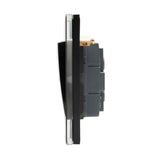 Crystal CT 1 Gang Rocker Light Switch Black - SE Home