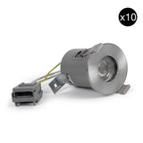 10 PACK - Brushed Chrome GU10 Fire Rated IP65 Downlight - SE Home