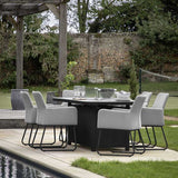 Elba Slate 6 Seater Dining Set with Fire Pit Table