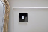 Screwless Raised - Black Nickel 10A 1 Gang 2 Way Light Switch - White Trim