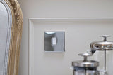 Screwless Raised - Polished Chrome 10A 1 Gang 2 Way Light Switch - White Trim