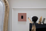 Screwless Raised - Brushed Copper 10A 1 Gang 2 Way Light Switch - Black Trim