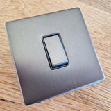 Screwless Plate Matt Bronze 1 Gang Blank Plate