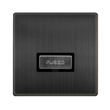 Screwless Plate Matt Bronze 13A Ingot Fused Connection Unit - Black Trim - SE Home