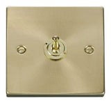 Satin Brass 1 Gang Intermediate 10AX Toggle Light Switch - SE Home